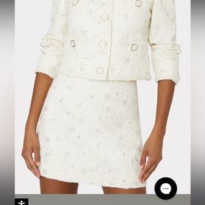 Milly Cream Mini Skirt